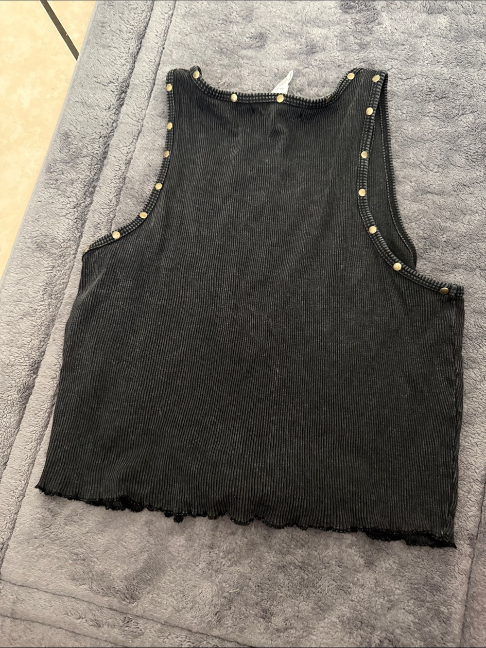 Full Tilt Black Muscle Tee with Brown Texas Graphic and Studs - Picture 5 of 6